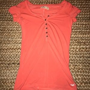 Orange women's Hollister shirt